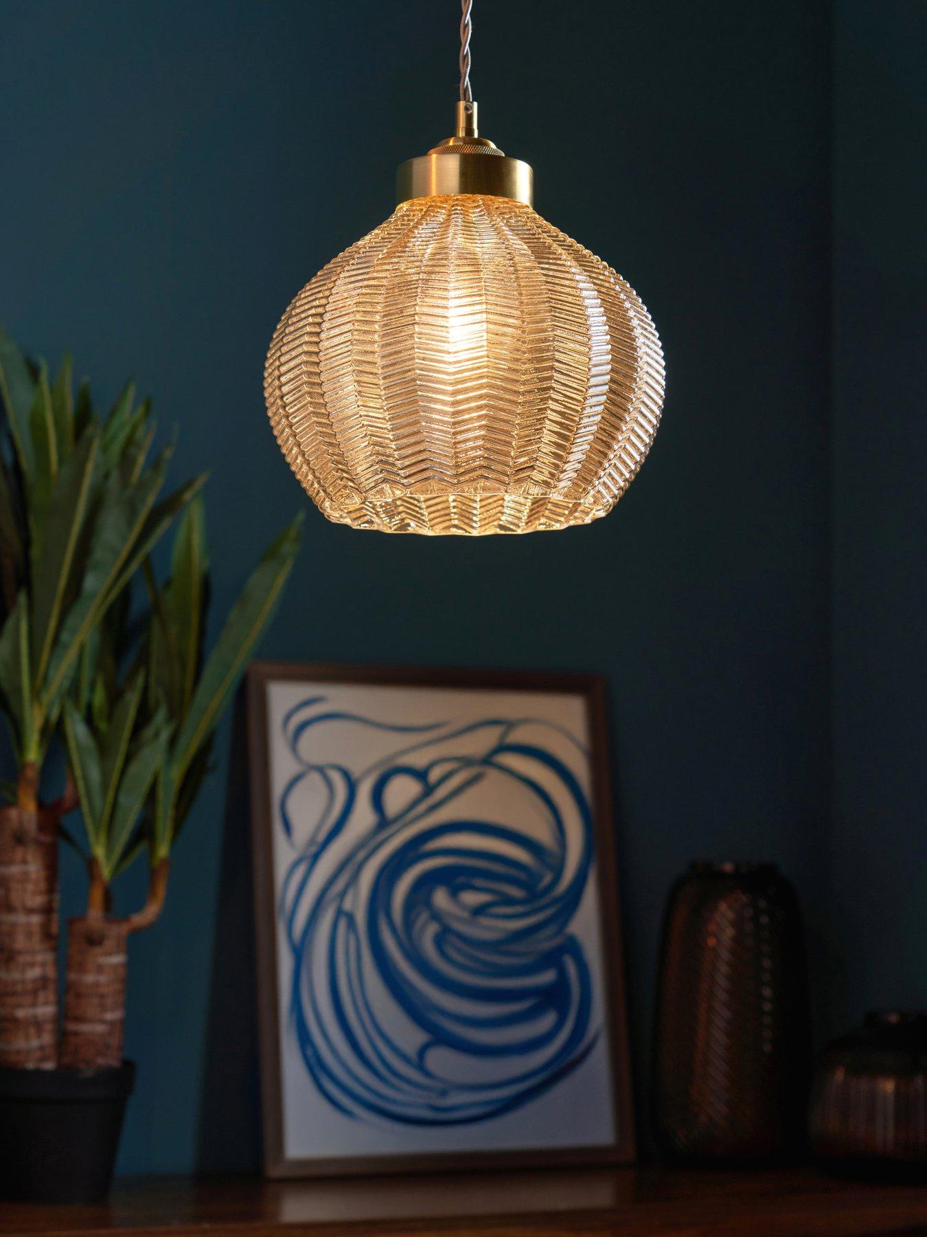 Herringbone Large Easy Fit Glass Pendant