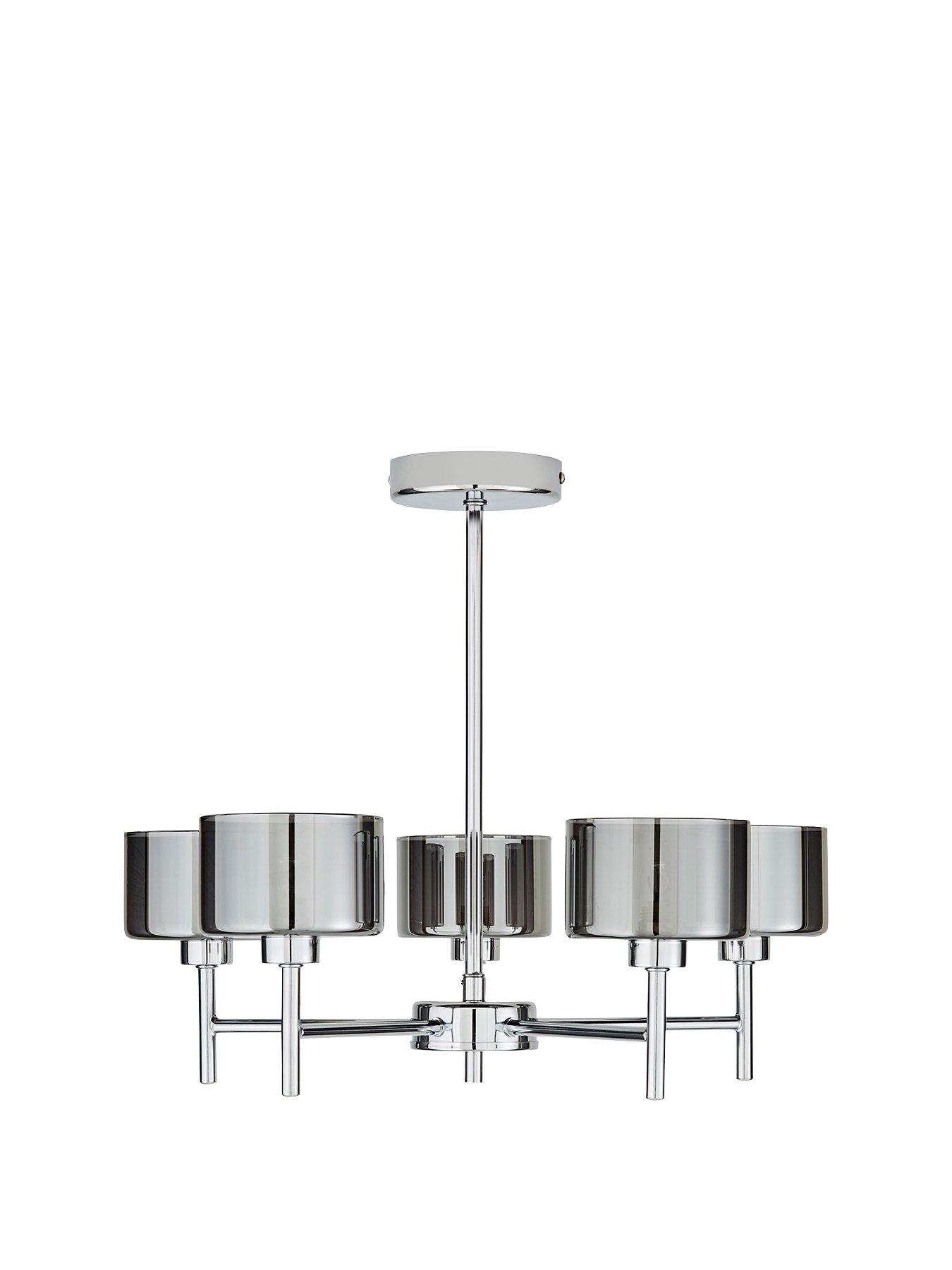 undefined Blair 5 Light Smoked Glass Ceiling Light