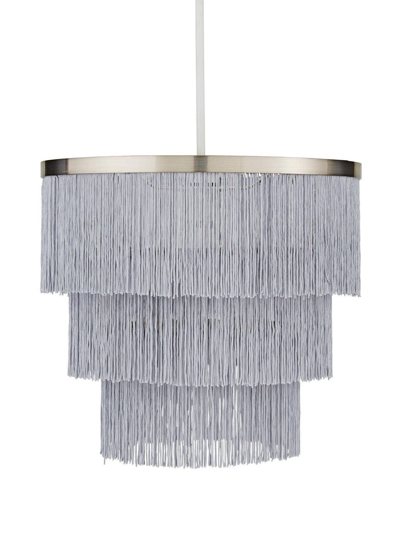 stillFront image of very-home-tulsa-fringe-easy-fit-lightshade-ndash-satin-grey-nickel