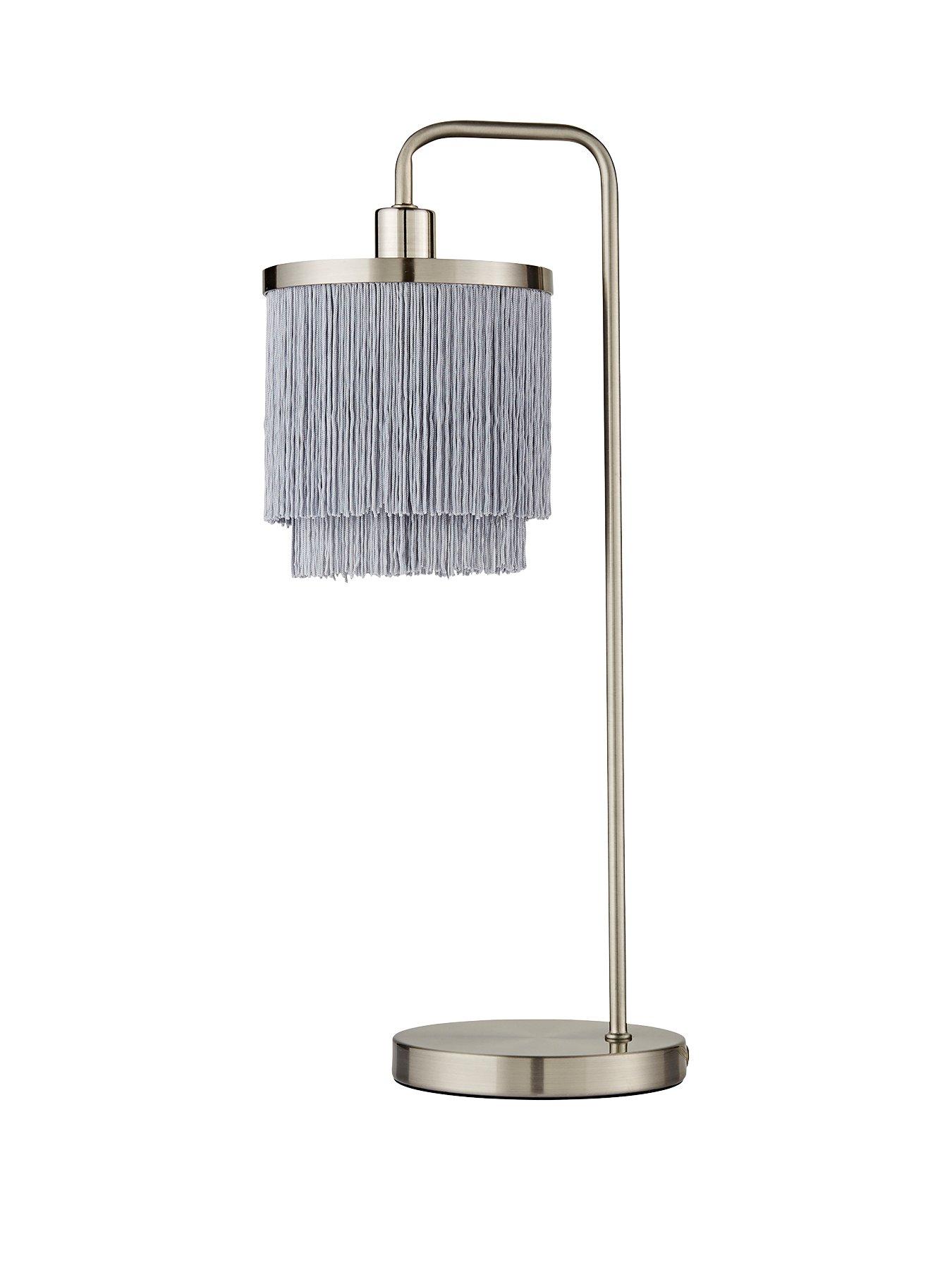 undefined Tulsa Fringe Table Lamp – Satin Grey Nickel