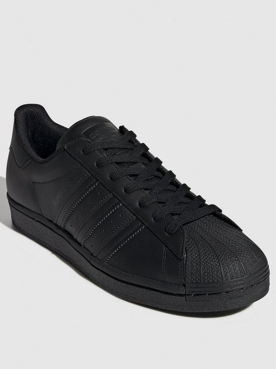 front image of adidas-originals-superstar-trainers-triple-black