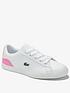  image of lacoste-girls-lerond-0120-trainer-white-pink