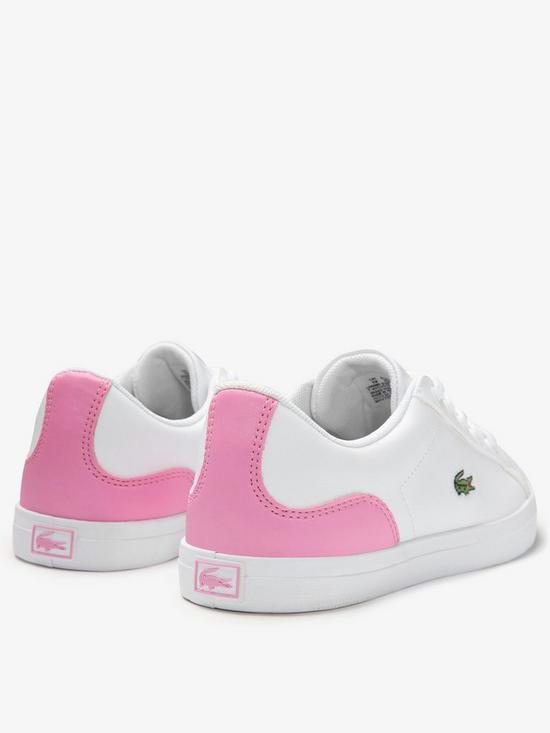 stillFront image of lacoste-girls-lerond-0120-trainer-white-pink