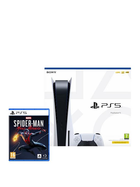 front image of playstation-5-disc-console-amp-marvelsnbspspider-man-miles-morales