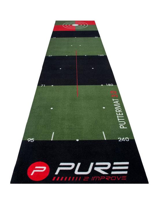 front image of pure2improve-golf-putting-mat-65-x-300cm