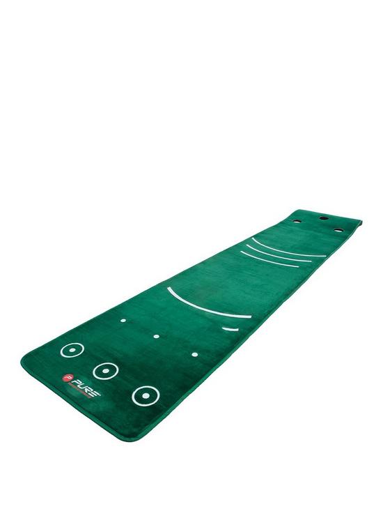 stillFront image of pure2improve-golf-putting-mat-with-broom
