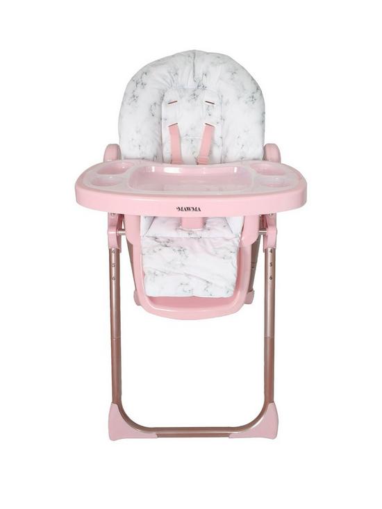 front image of nicole-snooki-polizzi-mawma-rose-gold-marble-premium-highchair