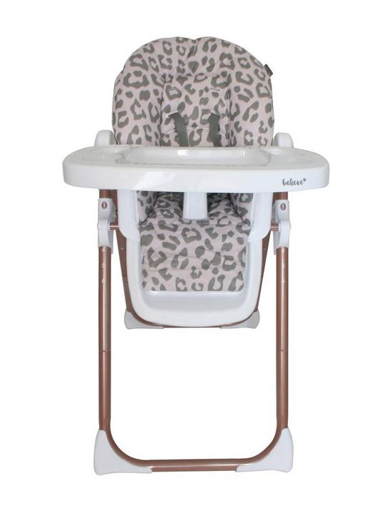 front image of my-babiie-katie-piper-blush-leopard-premium-highchair