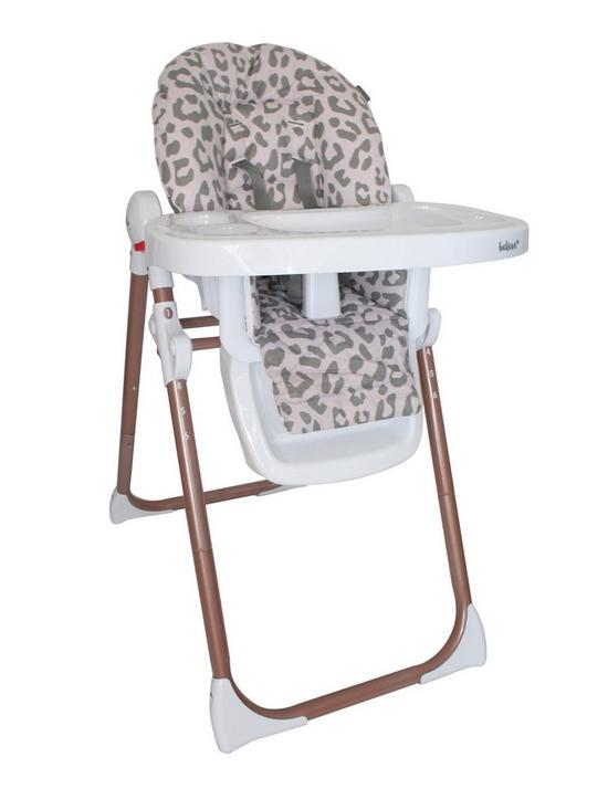 back image of my-babiie-katie-piper-blush-leopard-premium-highchair