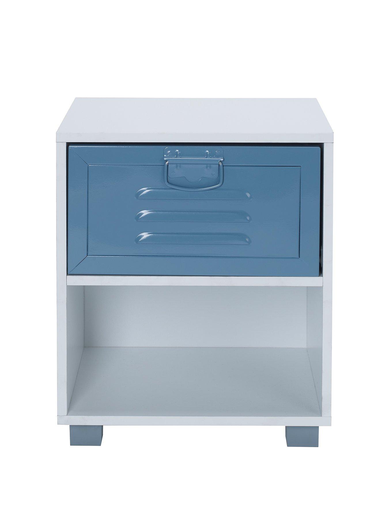 Lloyd Pascal Edison Metal Locker 1 Drawer Bedside Table Blue Littlewoods Com
