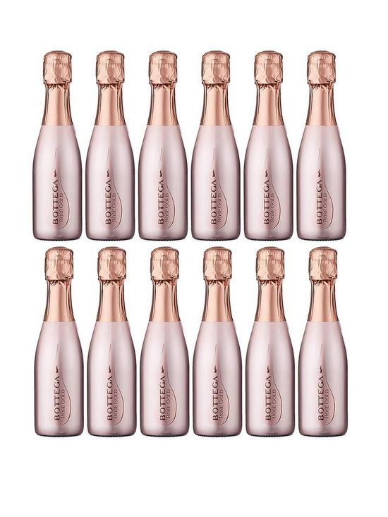 front image of bottega-gold-rose-prosecco-12-x-200ml-bottles