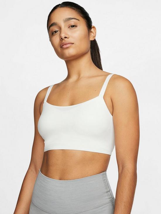 front image of nike-light-support-indy-bra-whitenbsp