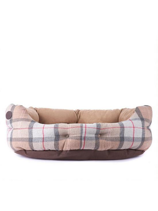 stillFront image of barbour-petsnbsppink-tartan-luxury-dog-bed