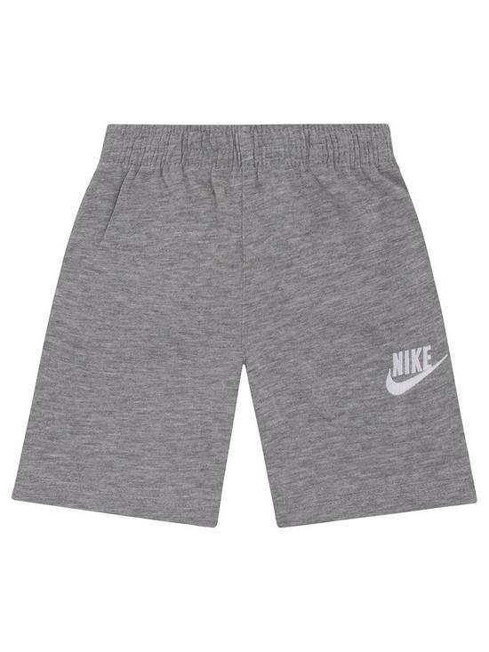 front image of nike-younger-boys-club-jersey-short-grey