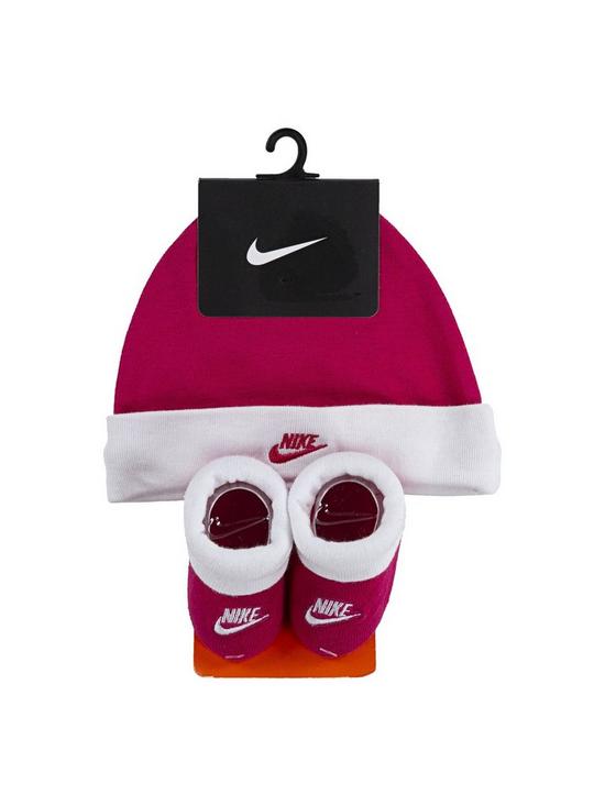 back image of nike-younger-unisex-nike-futura-hat-amp-bootie-2-piece-set-pink