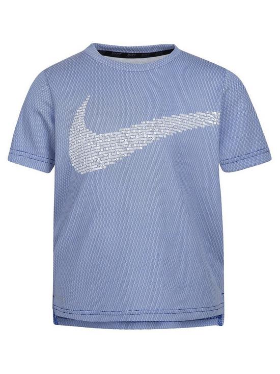 front image of nike-younger-boysnbspstatement-performance-short-sleevenbspt-shirt-blue
