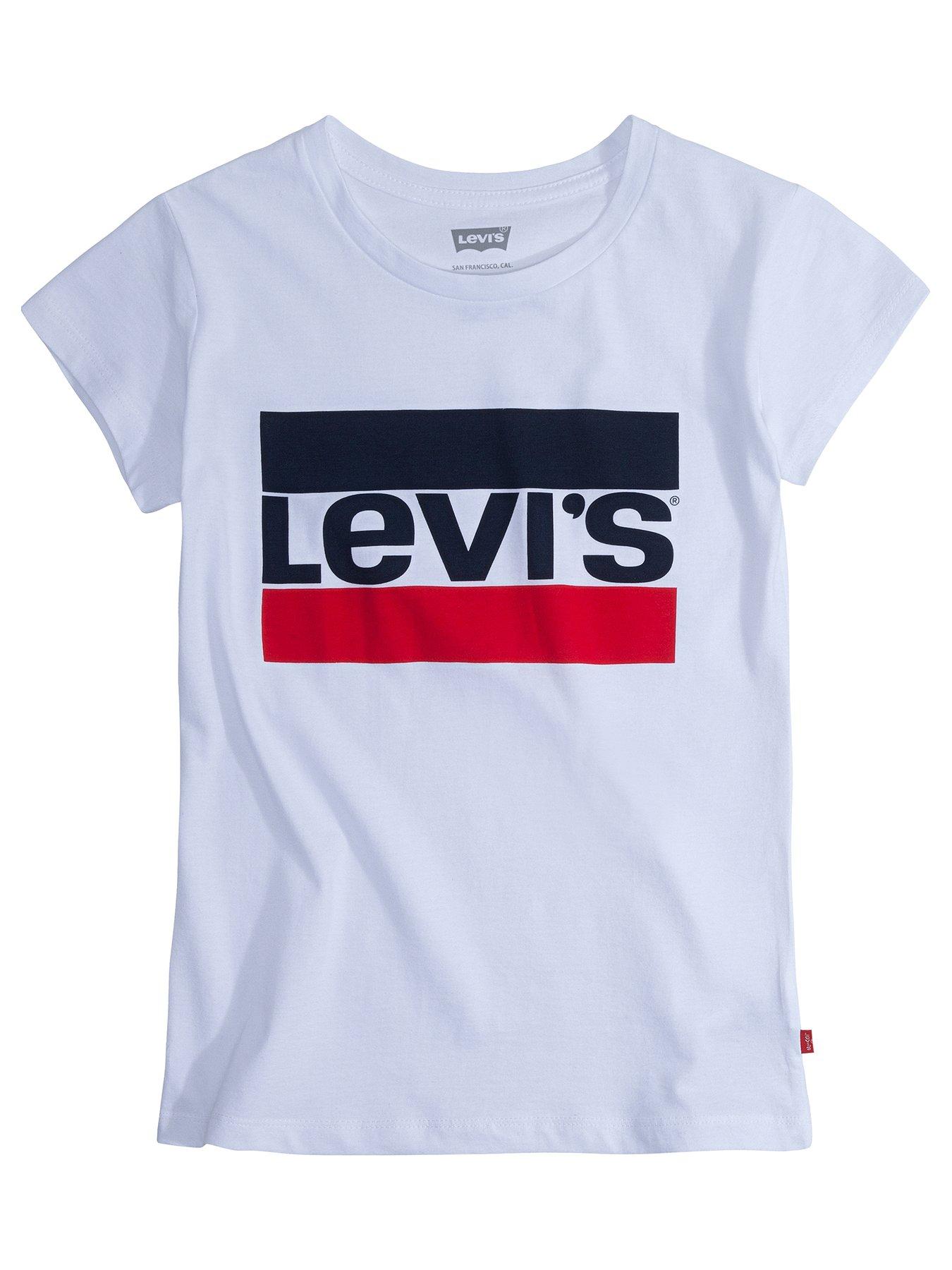 undefined Girls Short Sleeve Sportswear Logo T-shirt - White