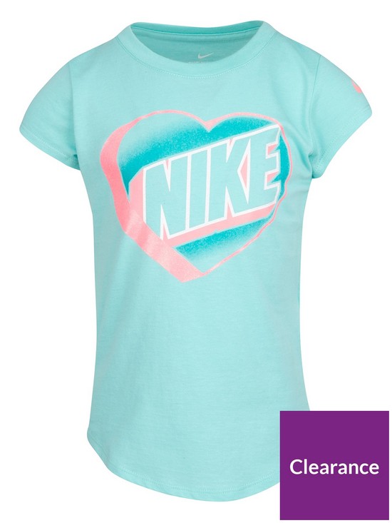 front image of nike-younger-girls-short-sleeve-graphic-t-shirt-blue
