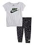  image of nike-younger-girls-2-piecenbsptunic-top-and-leggings-set-black