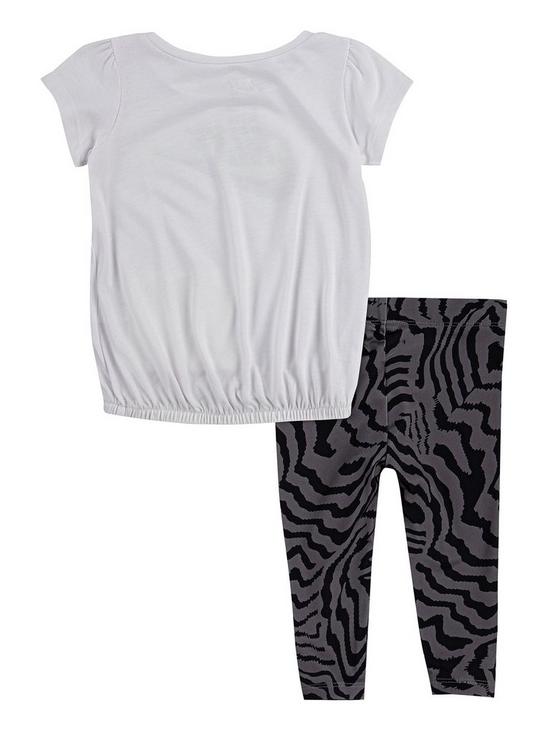 back image of nike-younger-girls-2-piecenbsptunic-top-and-leggings-set-black