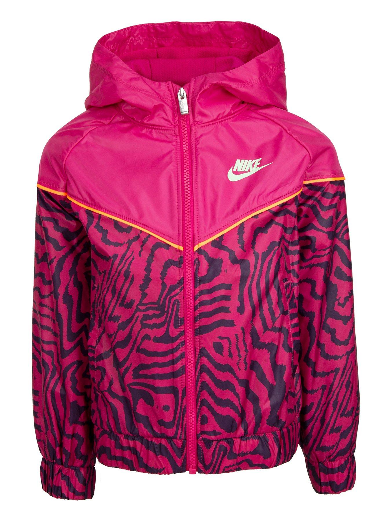 Younger Girls Printed Full zip Windrunner Jacket Purple