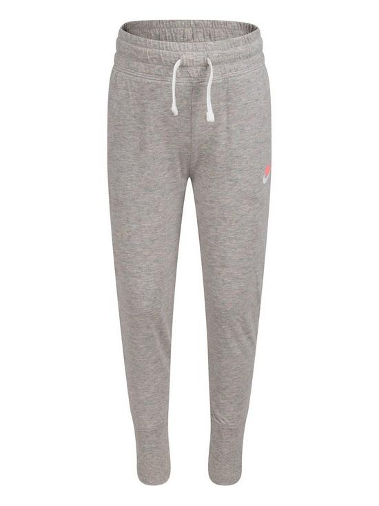 front image of nike-younger-girls-knit-jogger-grey