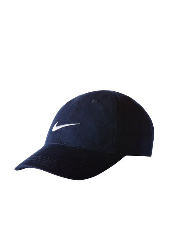 front image of nike-younger-unisex-swoosh-ball-cap-blue