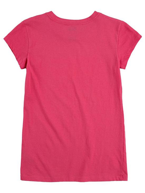 back image of levis-girls-short-sleeve-batwing-t-shirt-pink