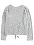  image of levis-girls-long-sleeve-tie-front-logo-t-shirt-grey-marl