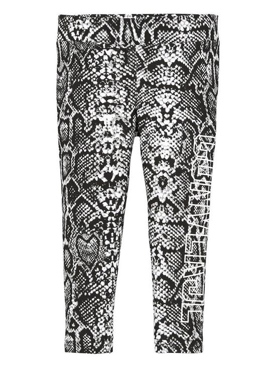 front image of converse-younger-girls-python-print-high-rise-legging-grey