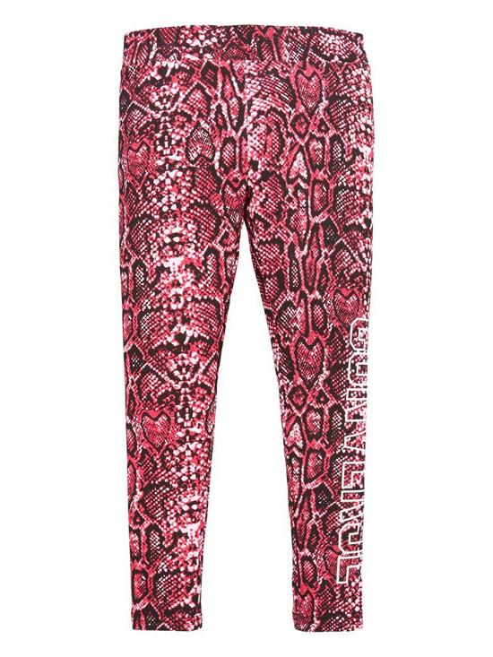 front image of converse-younger-girl-python-print-high-rise-legging-pink