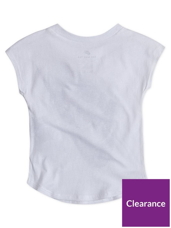 back image of nike-younger-girls-jumbo-futura-t-shirt-white