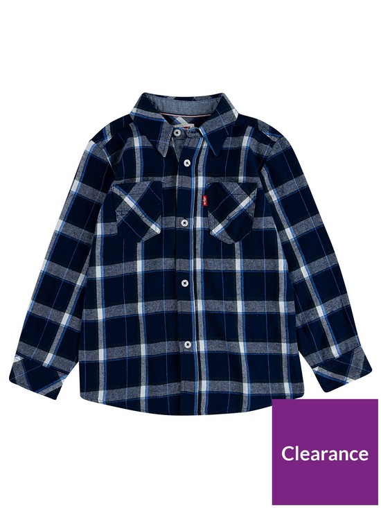 front image of levis-boys-long-sleeve-check-shirt