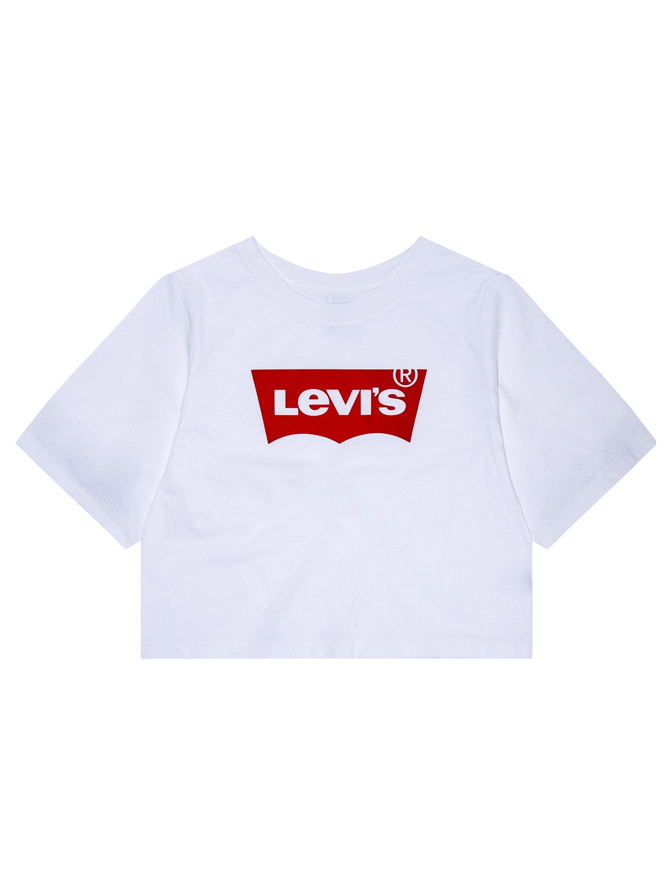 Image 1 of 2 of Levi's Girls Short Sleeve Boxy Batwing T-Shirt - White