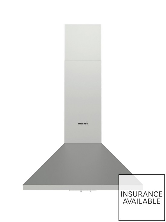 front image of hisense-ch6c4axuk-60cm-width-chimney-hood-stainless-steel