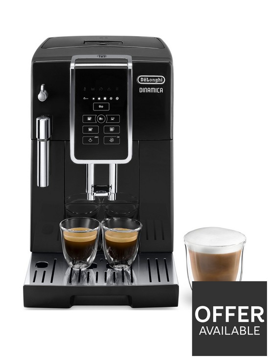 front image of delonghi-dinamica-automatic-bean-to-cup-coffee-machine-ecam35015b