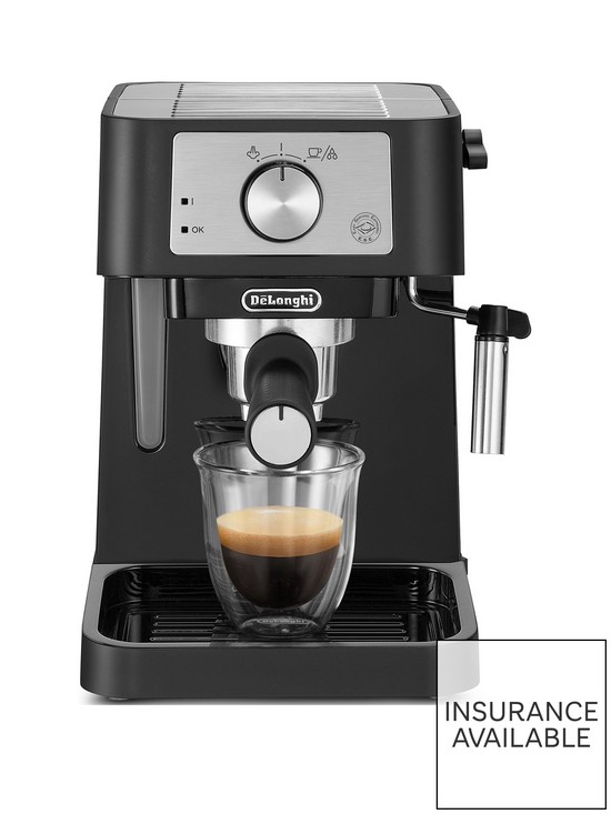 front image of delonghi-stilosa-barista-espresso-machine-amp-cappuccino-maker-ec260bk