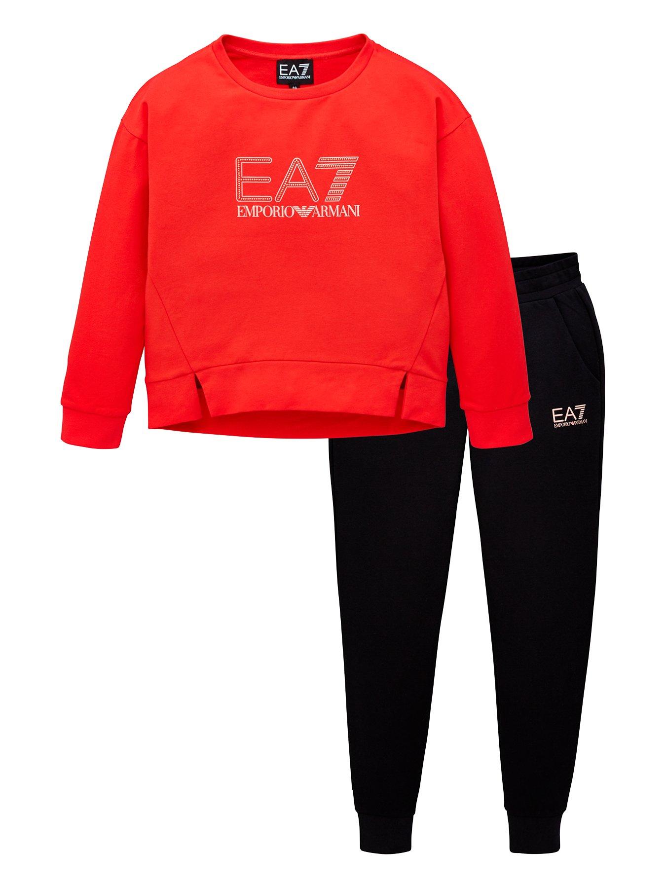 girls ea7 tracksuit