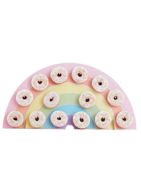 stillFront image of ginger-ray-rainbow-donut-wall-birthday-cake-alternative