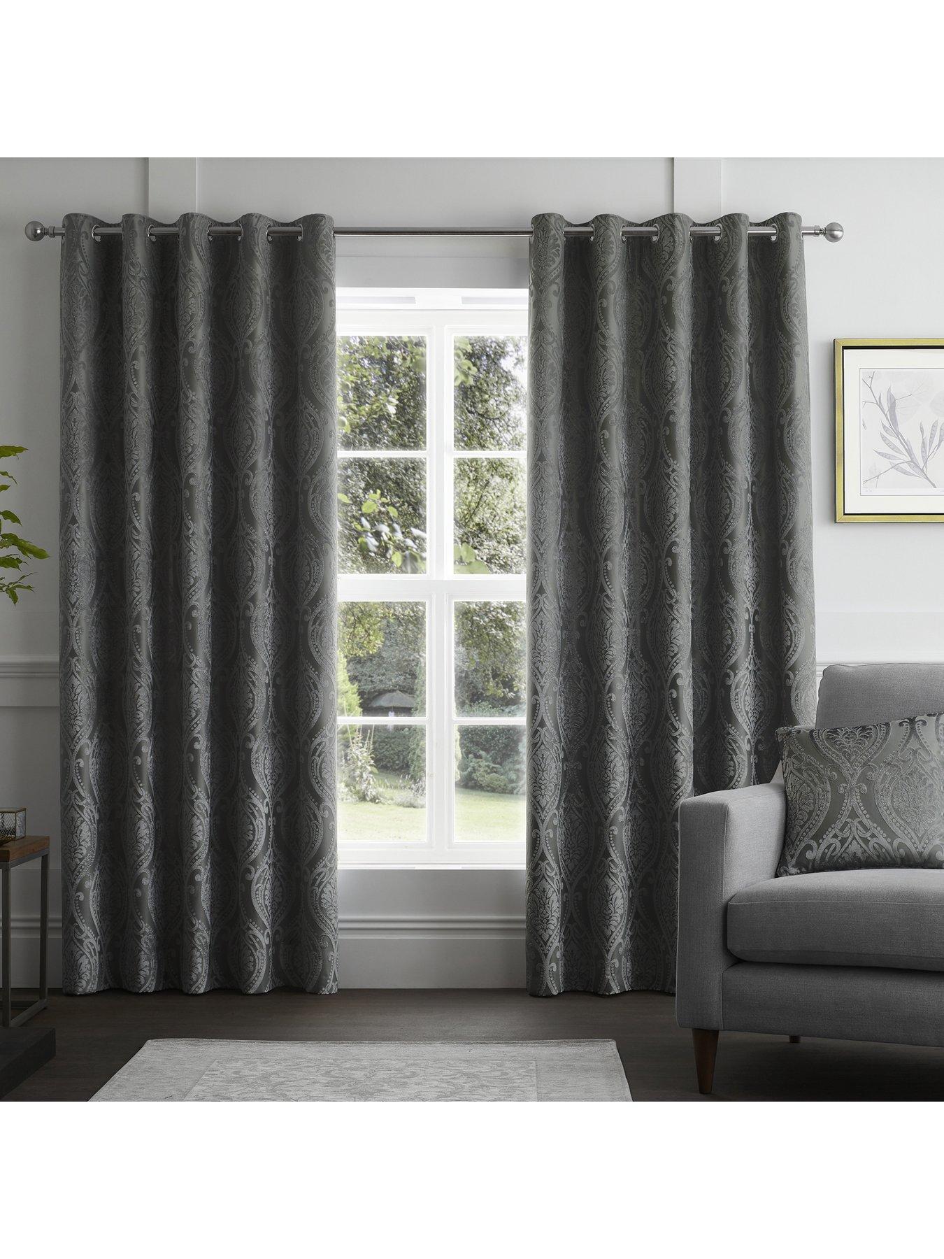 Image 1 of 5 of Curtina Chateaux Embossed Damask Eyelet Curtains