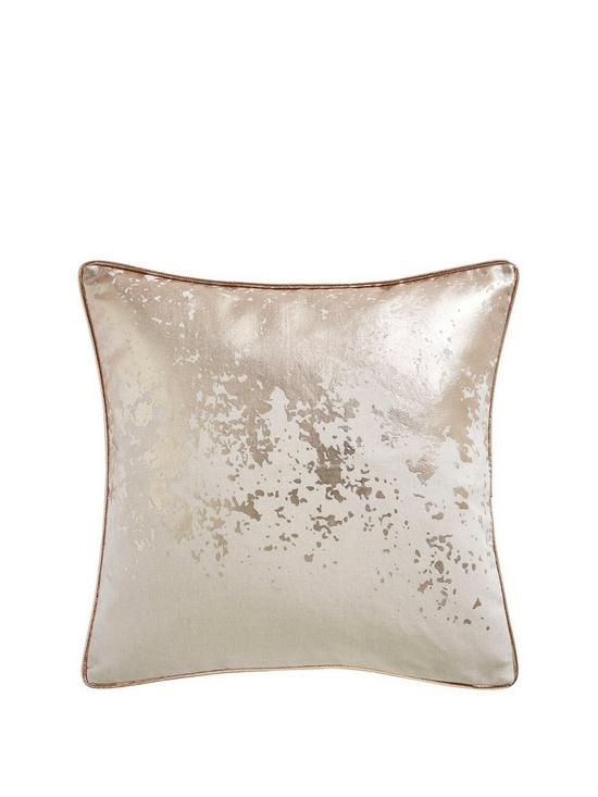 front image of tess-daly-splatter-foil-print-cushion
