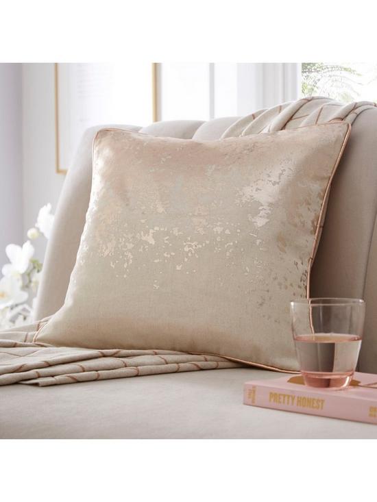 stillFront image of tess-daly-splatter-foil-print-cushion