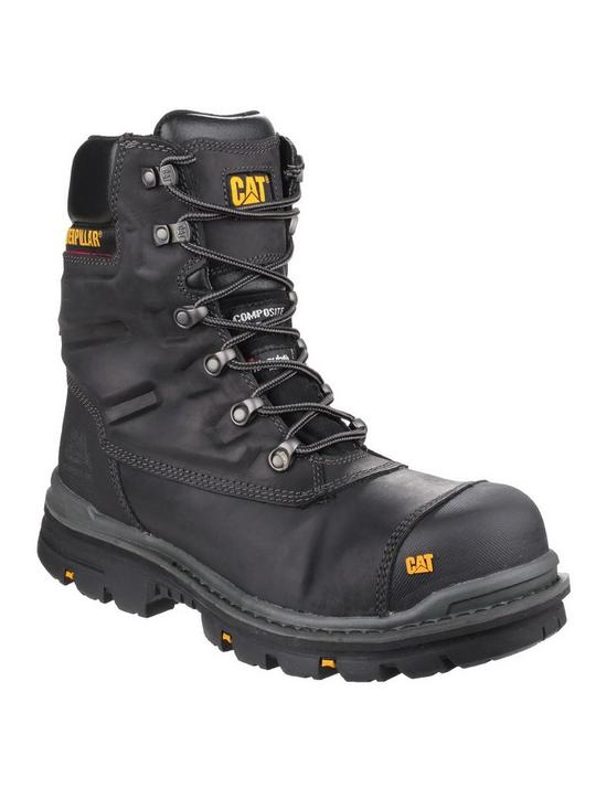 front image of cat-premier-safety-boots-black