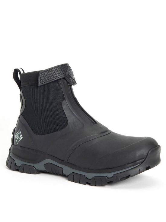 front image of muck-boots-apex-short-boots-black