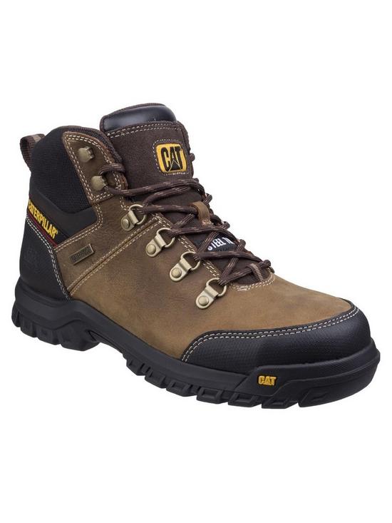 front image of cat-framework-safety-boots-brown