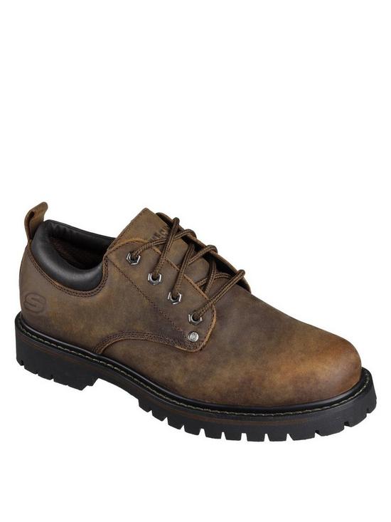 front image of skechers-tom-cats-utility-leather-shoes-brown