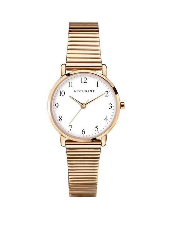front image of accurist-white-dial-gold-stainless-steel-bracelet-ladies-watch