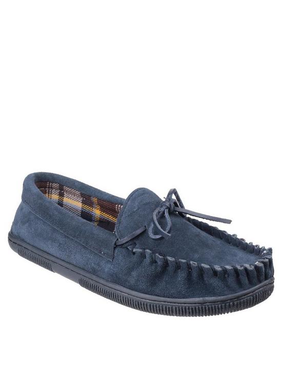 front image of cotswold-alebeta-lined-slippers-navy