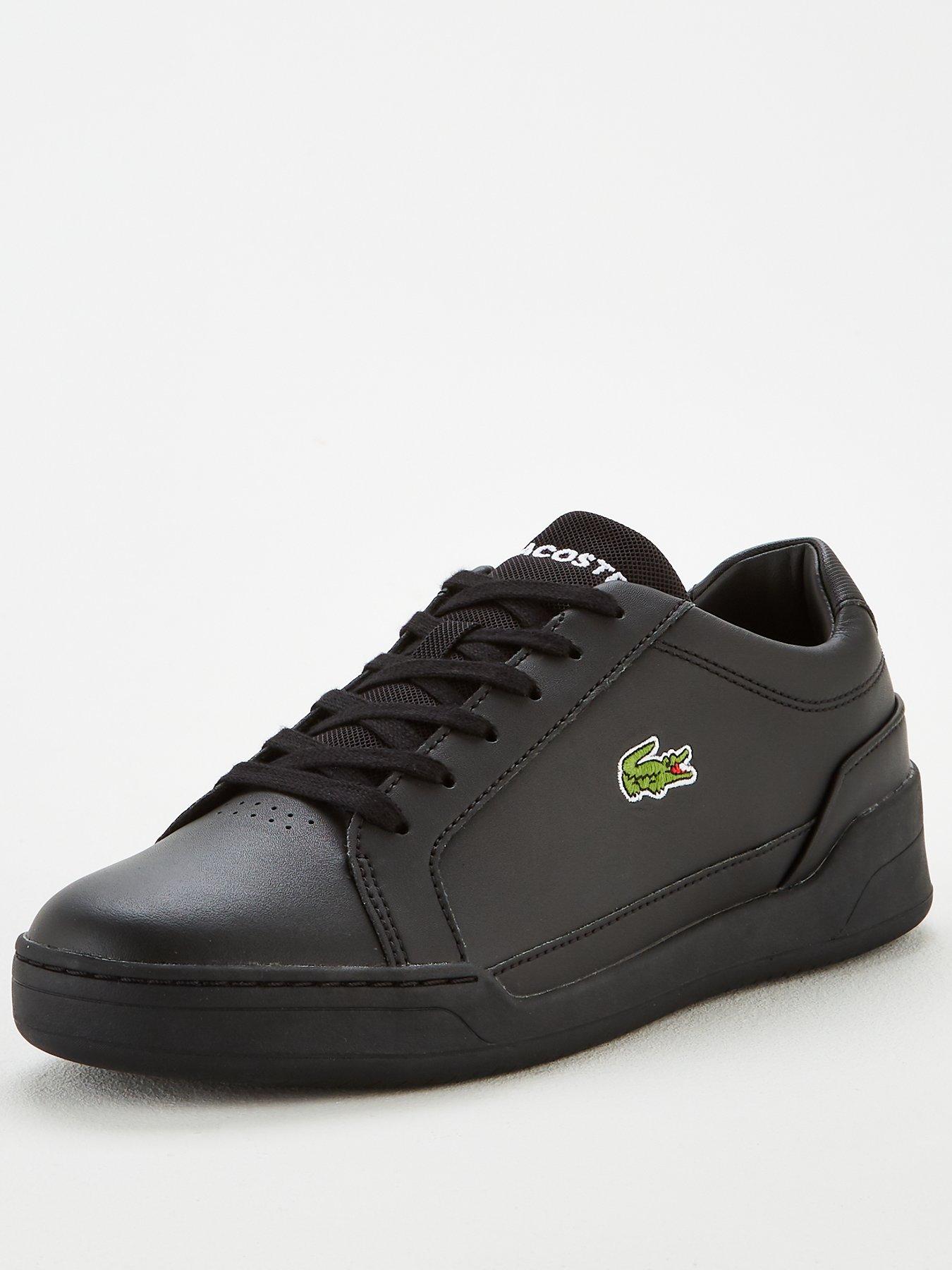 lacoste black leather trainers