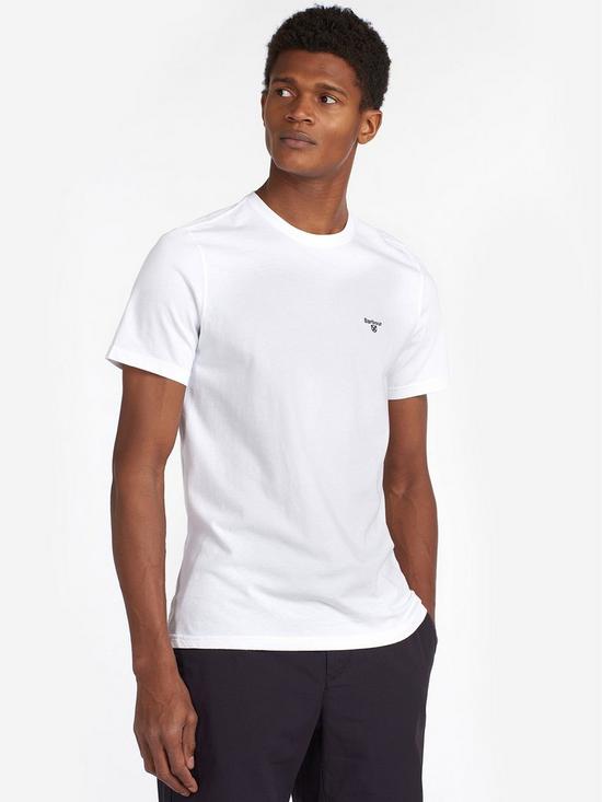 front image of barbour-sports-t-shirt-white